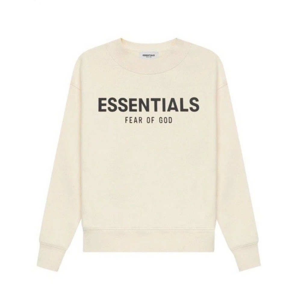 Kids Essentials Fear Of God Crewneck Sweatshirt Size 8 /M Buttercream